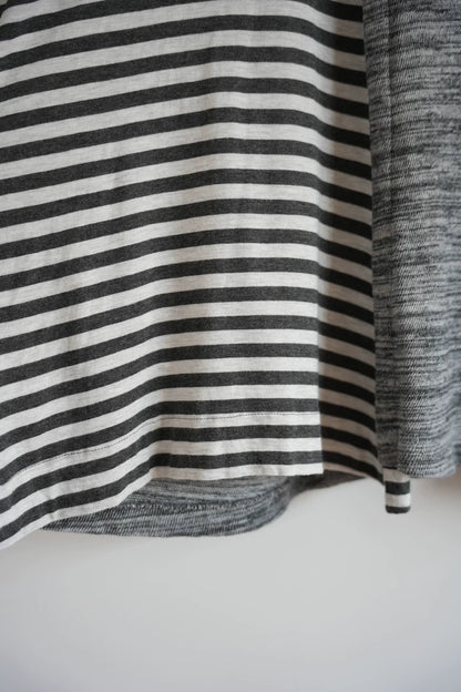 Gray Striped Short Sleeve T-Shirt
