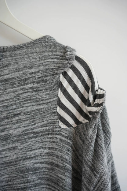Gray Striped Short Sleeve T-Shirt