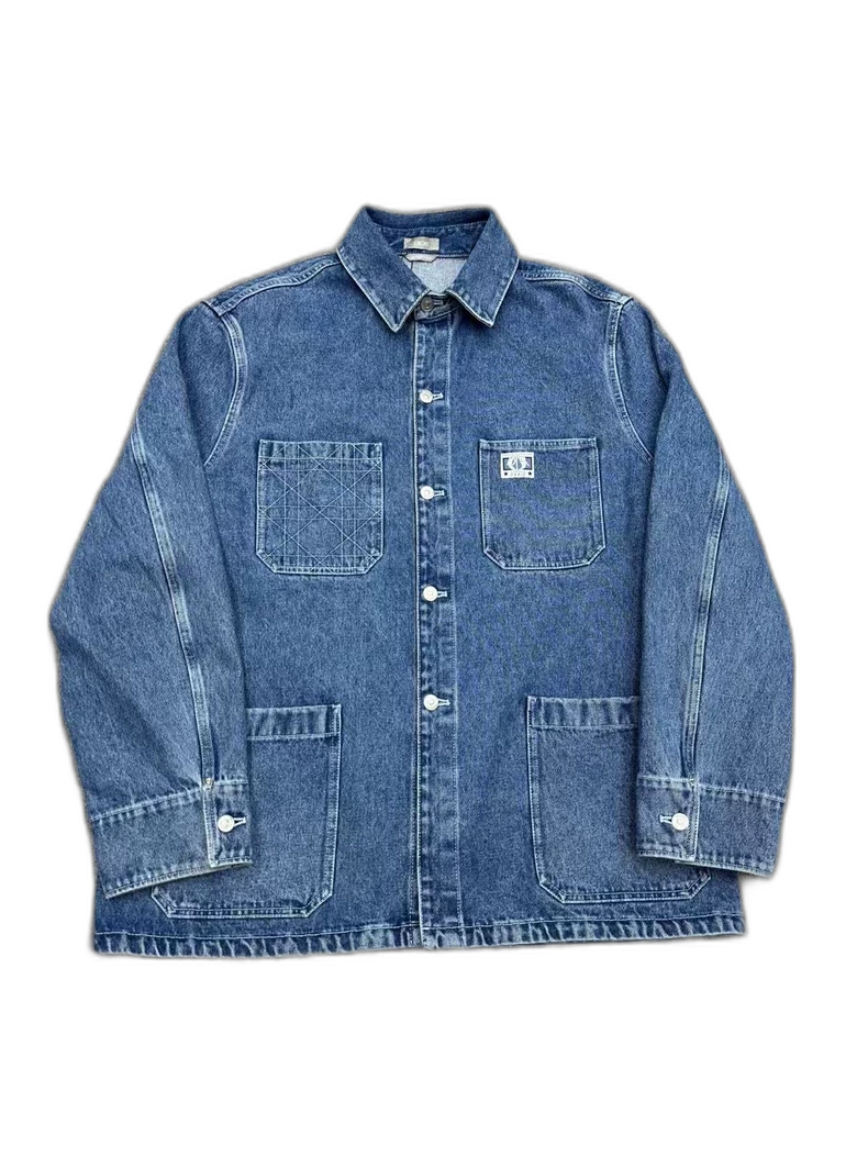 Dior Distressed Logo Denim Pocket Jacket
