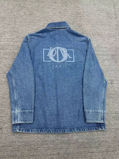 Dior Distressed Logo Denim Pocket Jacket