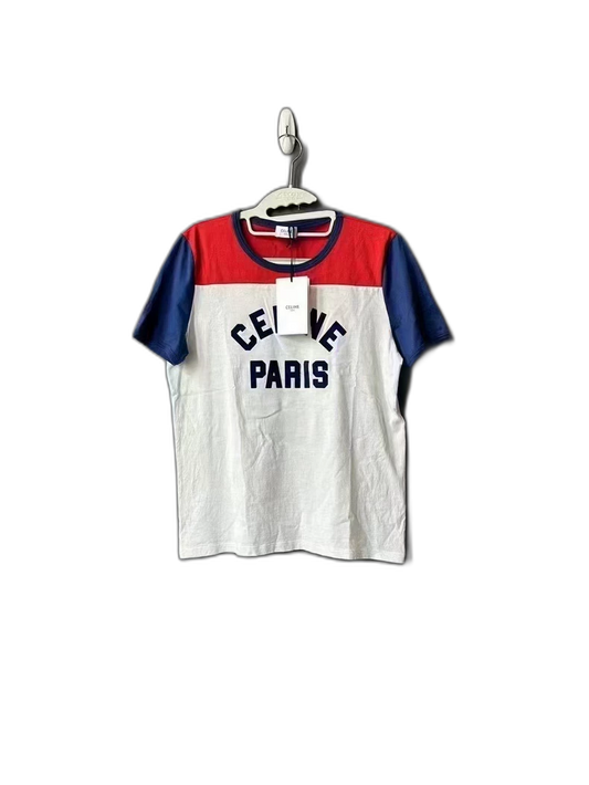 Celine New Color Block Short Sleeve Top