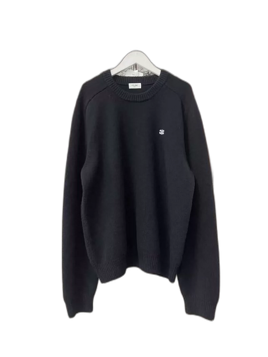 Celine Black Sweater with Logo