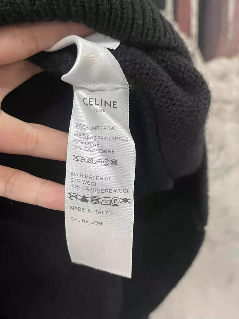 Celine Black Sweater with Logo