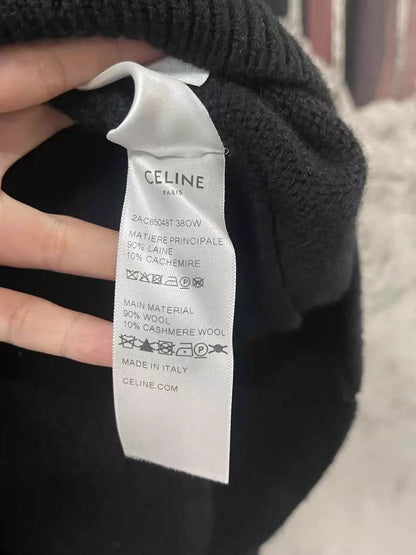 Celine Black Sweater with Logo