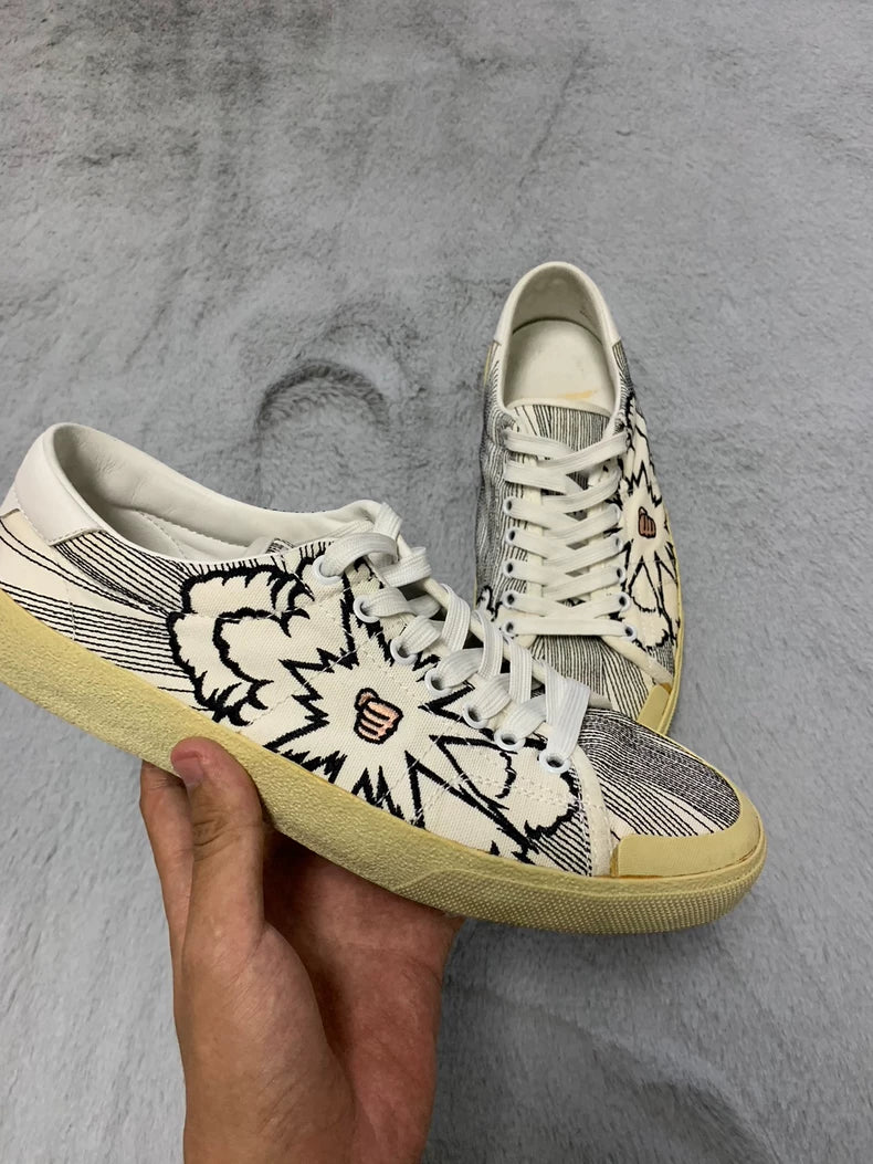 Saint Laurent Low Top Canvas Sneakers
