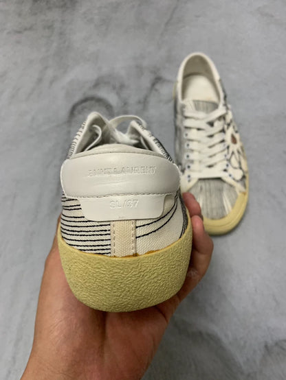 Saint Laurent Low Top Canvas Sneakers