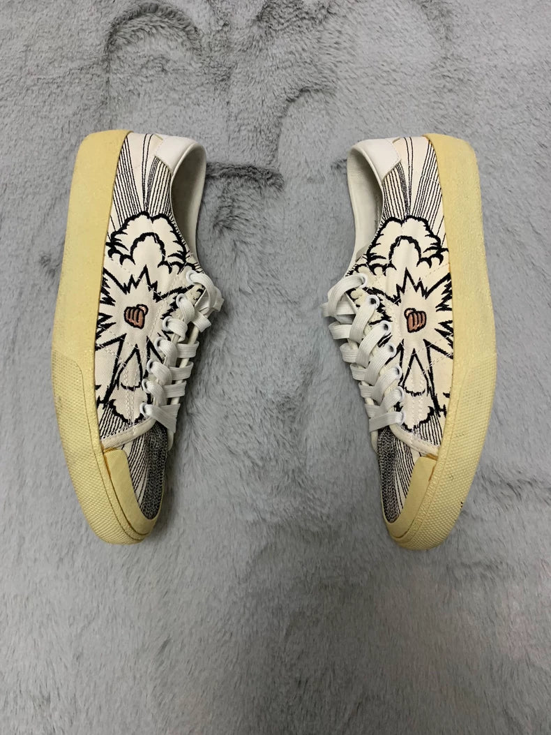 Saint Laurent Low Top Canvas Sneakers
