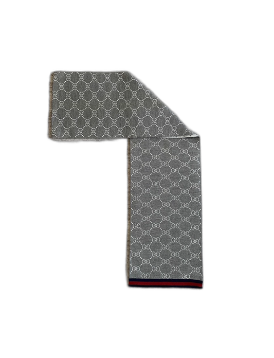 Gucci Wool Cashmere Scarf in Black Gray-zp