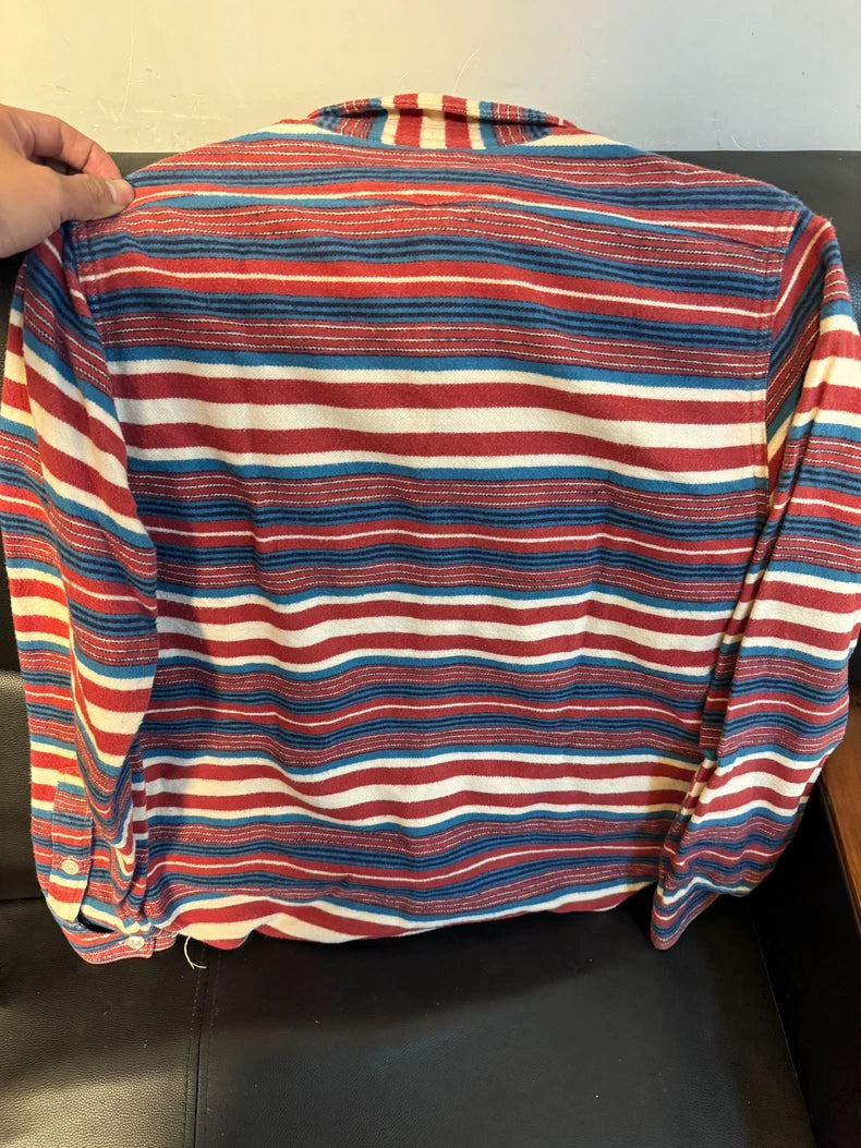 Vintage Wool Western Shirt with Rainbow Stripes