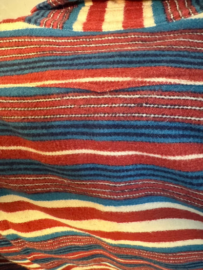 Vintage Wool Western Shirt with Rainbow Stripes