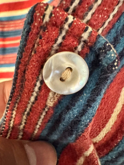 Vintage Wool Western Shirt with Rainbow Stripes