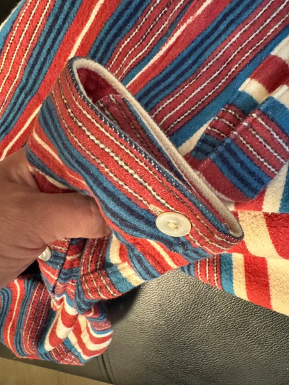 Vintage Wool Western Shirt with Rainbow Stripes