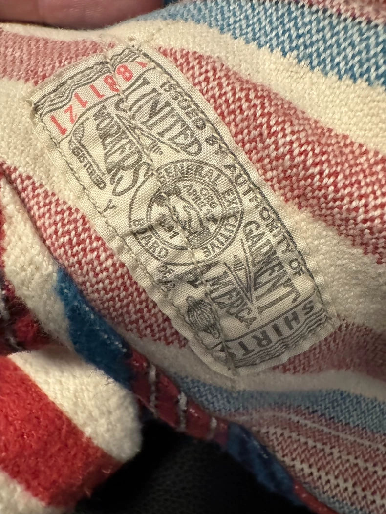 Vintage Wool Western Shirt with Rainbow Stripes