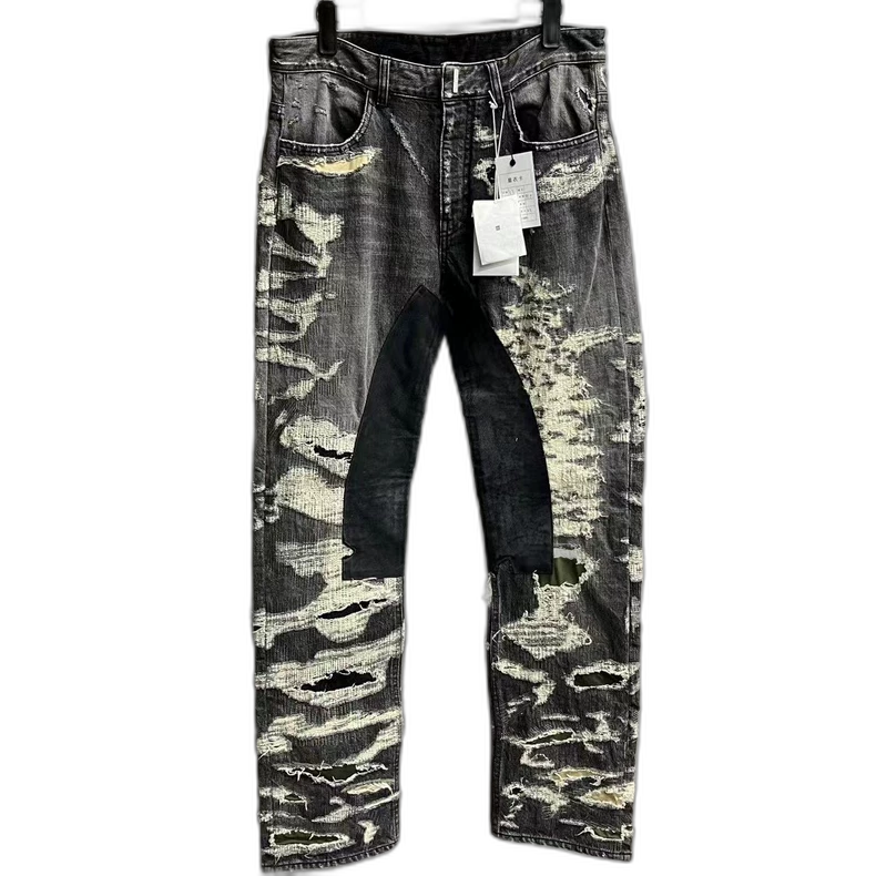 Givenchy Black Casual Distressed Denim Pants