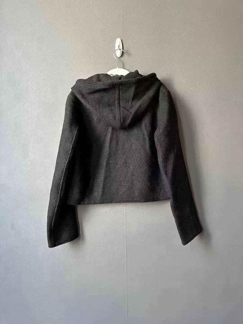 Black Hooded Wool Jacket from Celine
