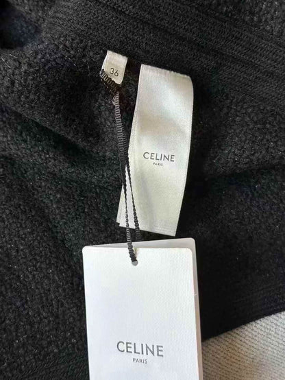Black Hooded Wool Jacket from Celine