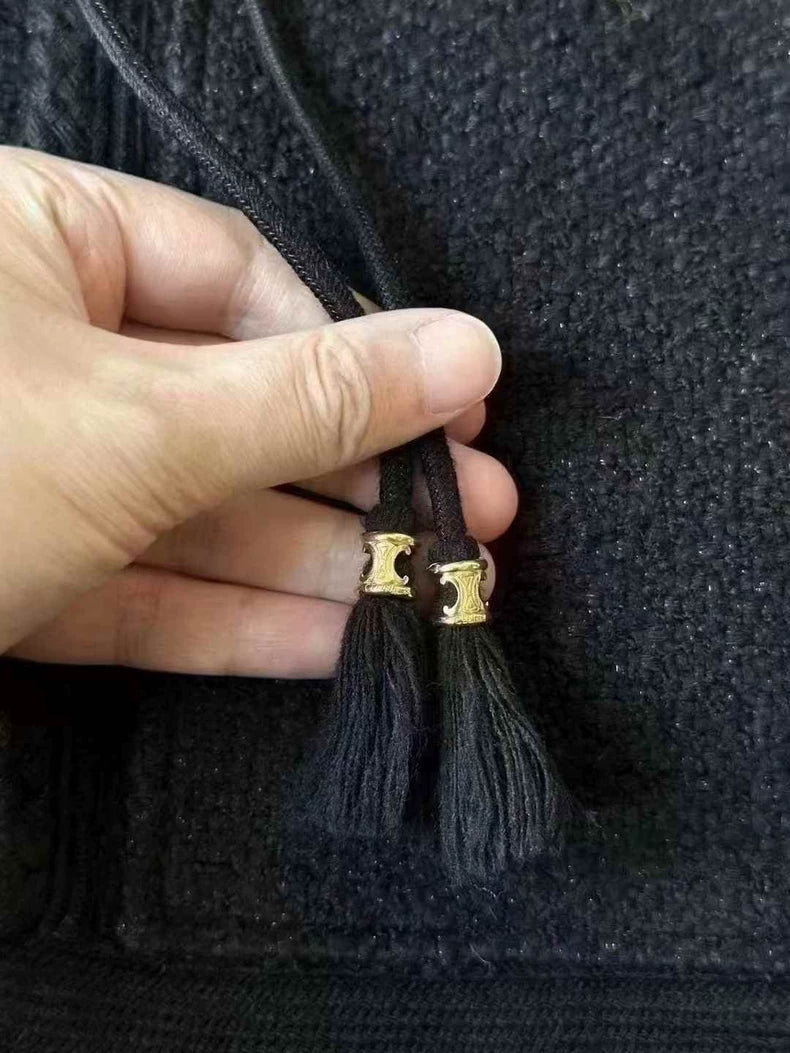 Black Hooded Wool Jacket from Celine