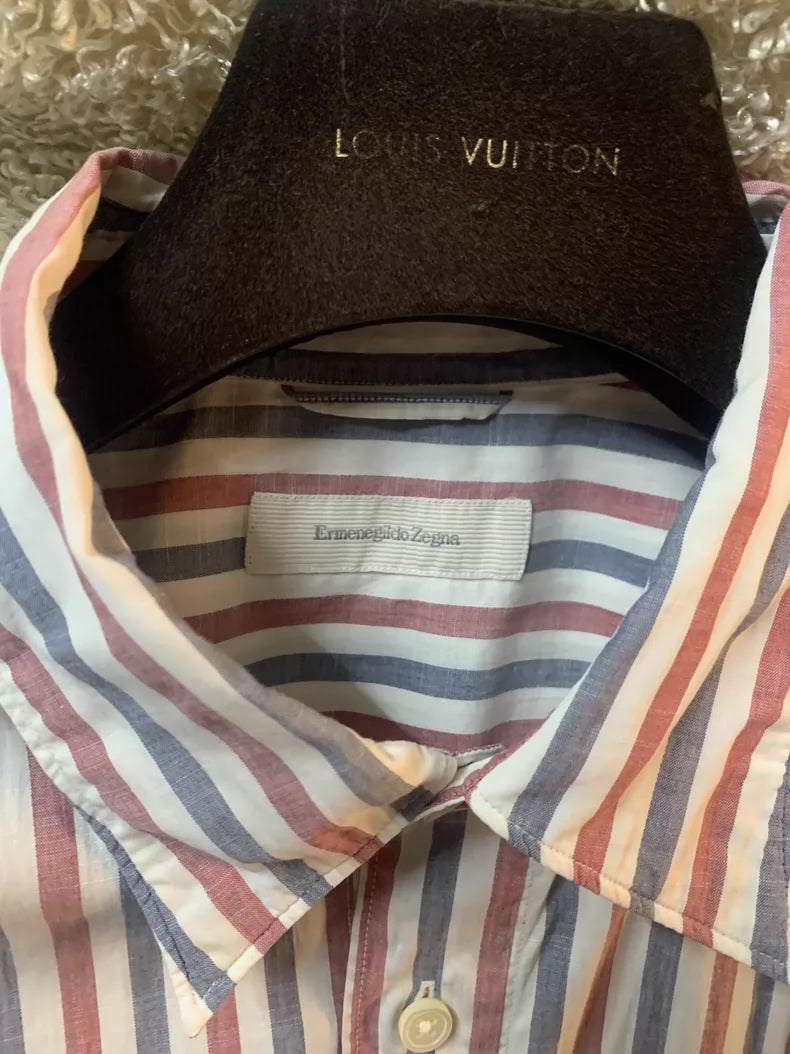 Ermenegildo Zegna Striped Short Sleeve Shirt
