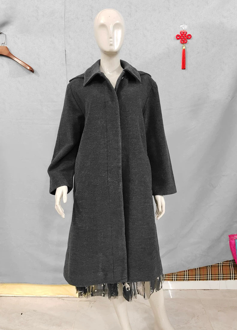 Vintage Prada Grey Hooded Wool Coat