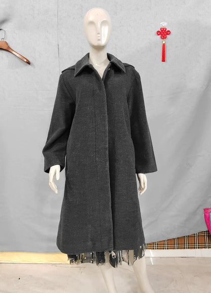 Vintage Prada Grey Hooded Wool Coat