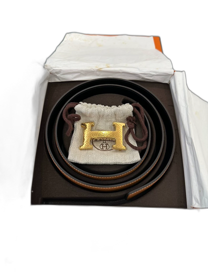 Hermes Black and Brown Men's Belt