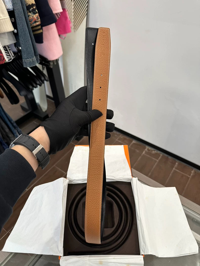 Hermes Black and Brown Men's Belt