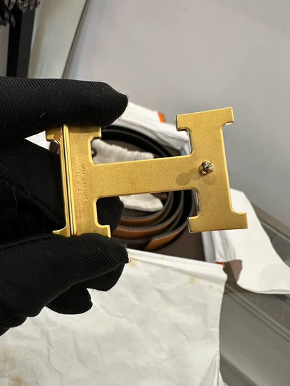 Hermes Black and Brown Men's Belt