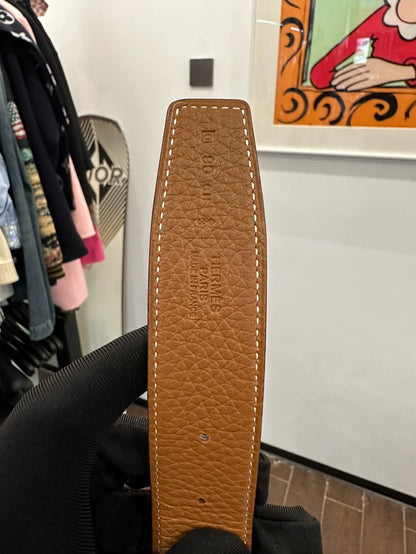 Hermes Black and Brown Men's Belt