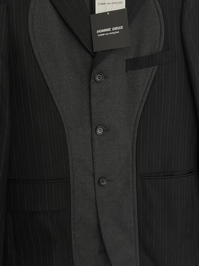 CDG Homme Deux Wool Suit Jacket Black M