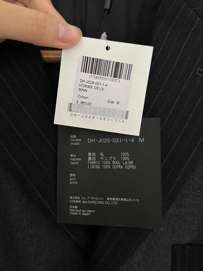 CDG Homme Deux Wool Suit Jacket Black M