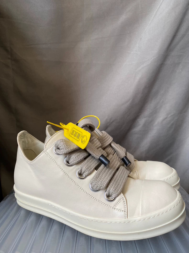 Rick Owens 24SS Low-Top White Sneakers-yf