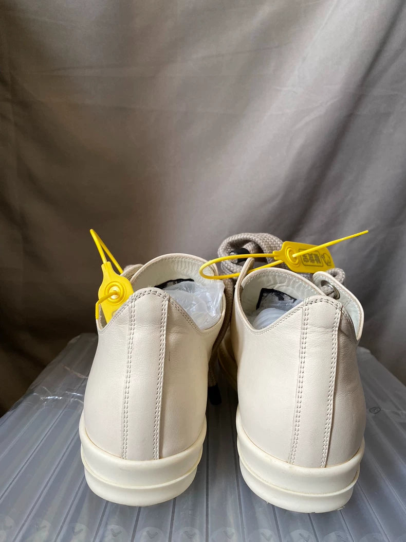 Rick Owens 24SS Low-Top White Sneakers-yf
