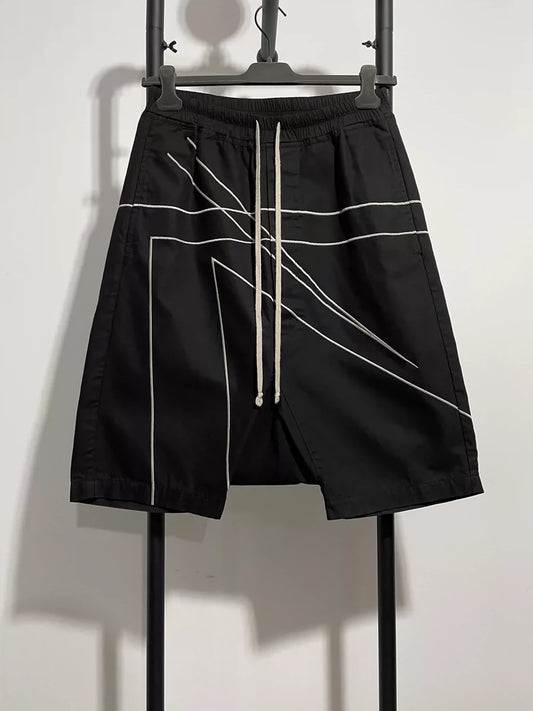 Rick Owens Black Graphic Shorts