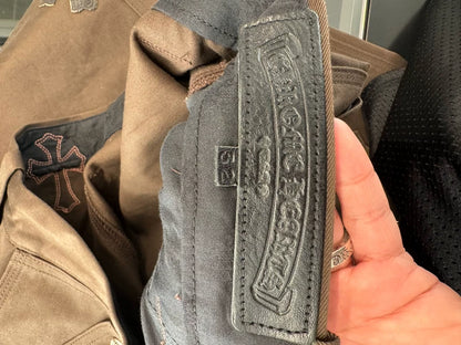 Chrome Hearts Black Orange Double Knee Cargo Pants TS Same Style-yf