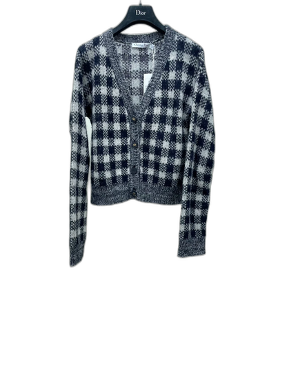 Dior Plaid Wool Knit Cardigan