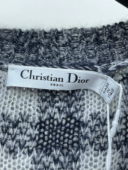 Dior Plaid Wool Knit Cardigan