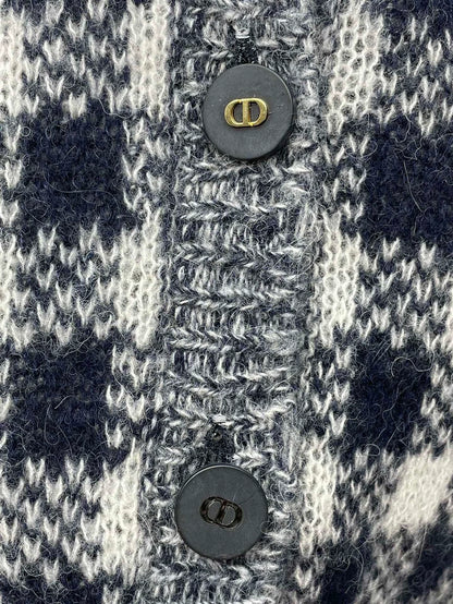 Dior Plaid Wool Knit Cardigan