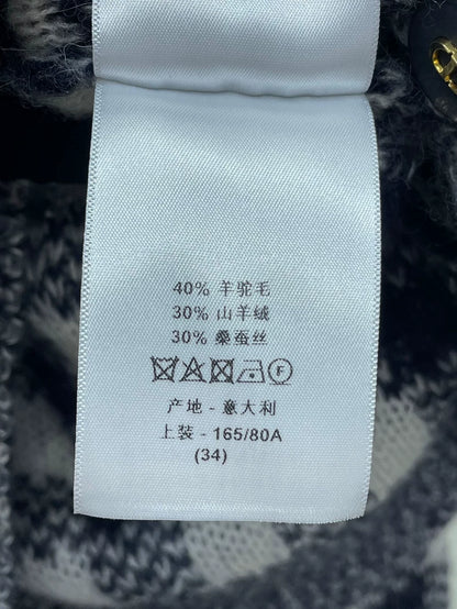Dior Plaid Wool Knit Cardigan