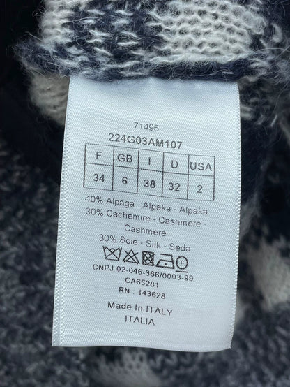 Dior Plaid Wool Knit Cardigan