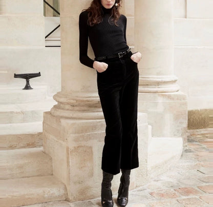 Saint Laurent Velvet Flared Pants for Women