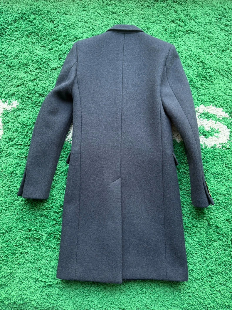 Saint Laurent Paris Navy Gold Button Coat