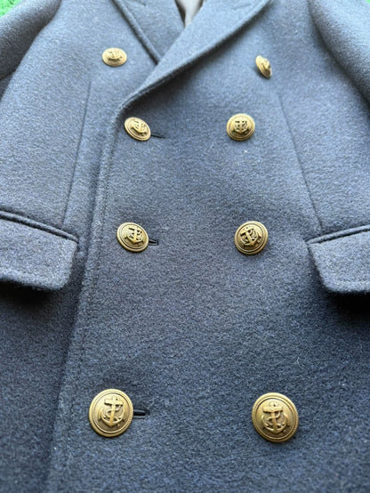 Saint Laurent Paris Navy Gold Button Coat