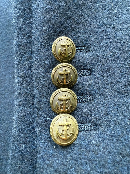 Saint Laurent Paris Navy Gold Button Coat