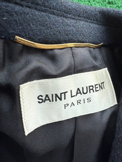 Saint Laurent Paris Navy Gold Button Coat