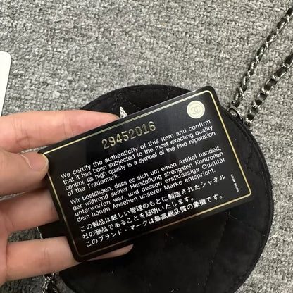 Chanel Black Suede Round Bag
