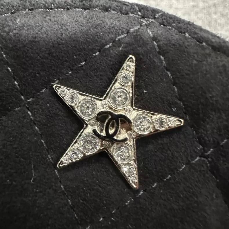 Chanel Black Suede Round Bag