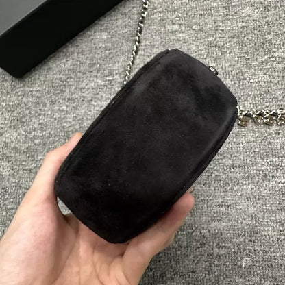 Chanel Black Suede Round Bag