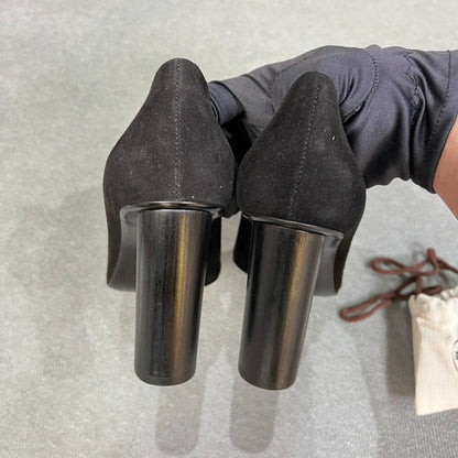 Hermes Black Suede High Heel Shoes