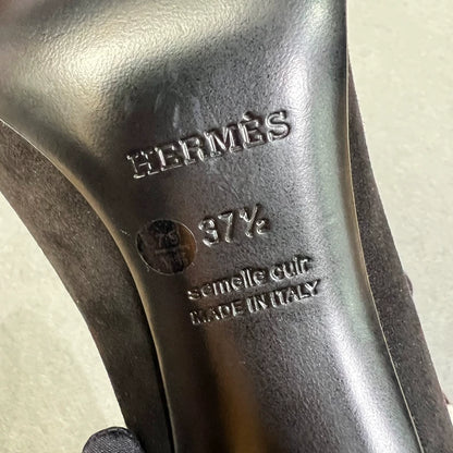 Hermes Black Suede High Heel Shoes