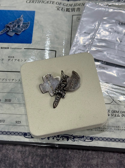 Chrome Hearts Three-Element White Diamond Pendant-yf